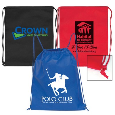 Non Woven Backpack w/ Cinch Straps & 1 Color Imprint