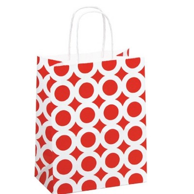 Red/White Circle 100% Recycled White Kraft Chimp Shopping Bag