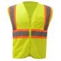 GSS™ Economy Class 2 Lime Green Safety Two-Tone Vest w/Zipper