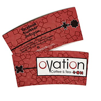 Large White "ECONO" Hot Cup Sleeves - Flexographic Printed