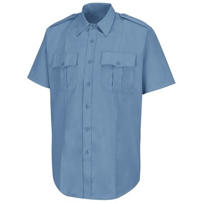 Horace Small™ Men's Short Sleeve Light Blue New Dimension® Stretch Poplin Shirt