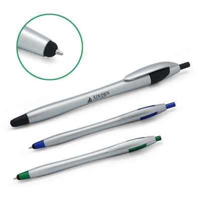 2-in-1 Plunge Action Stylus & Ballpoint Pen