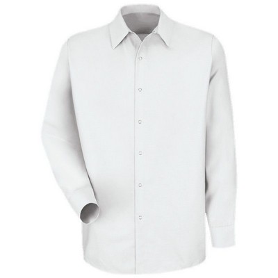 Red Kap™ Men's Long Sleeve Pocketless Poplin Work Shirt - White