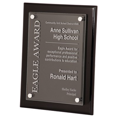 Black Piano Finish Floating Acrylic Plaque, 9 x 12"