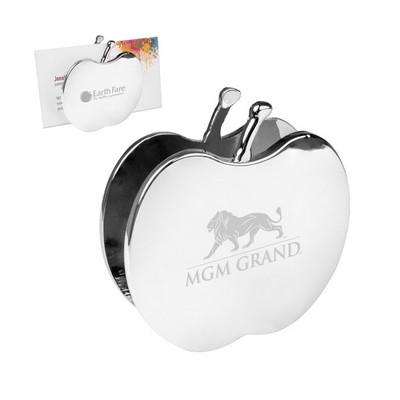 Metal Apple Business Card Memo Holder