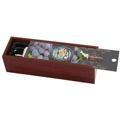 Rosewood Brown Wine Bottle Box w/Solid Lid