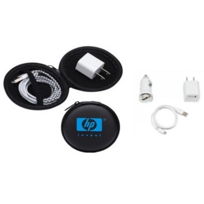 Travel Charge Kit w/USB Wall Charger & Car Charger