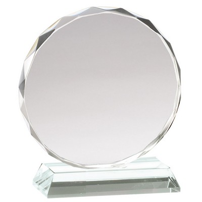 Large Faceted Circle Crystal Award