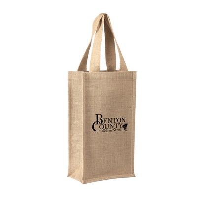 2 Bottle Wine Bag with Cotton Web Handles