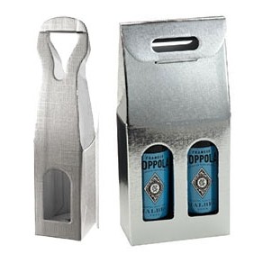 Argento Silver Linen 3 Wine Bottle Carrier Box