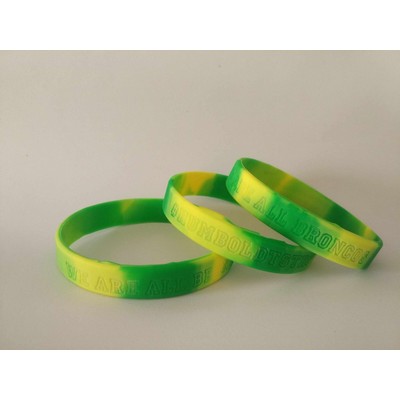 1/2 Inch Segmented Debossed Silicone Wristbands