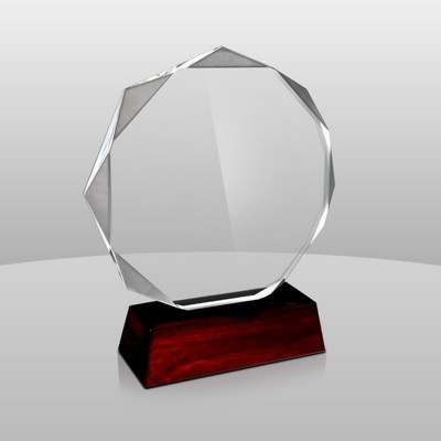 Diamond Facet Award w/Rosewood Base (5 1/4"x5 1/2"x3/4")