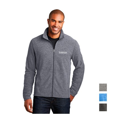 Port Authority® Heather Microfleece Full-Zip Jacket