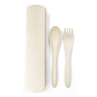 School-friendly Wheat Straw Utensil Set