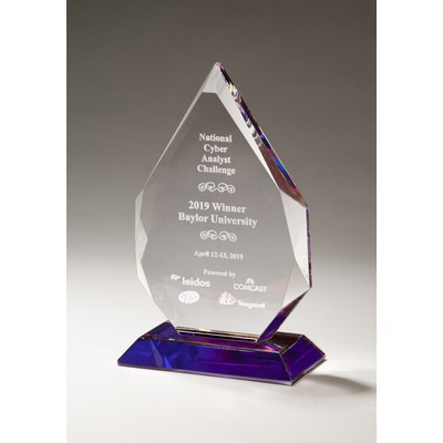 Flame Series Crystal Award with/ Prism-Effect Base -7.625"