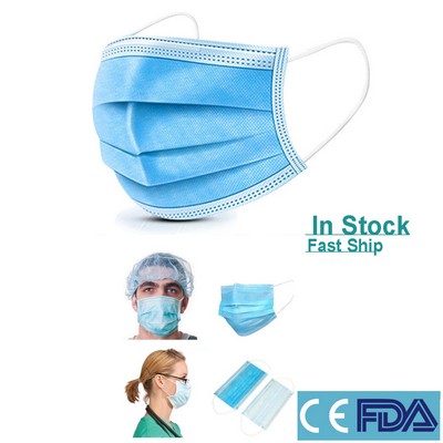 CE FDA Approved 3 Ply Protective Facial Mask Non-woven Disposable Face Mask Earloop Prevent Virus