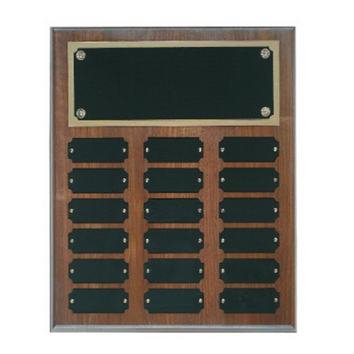 18 Plate Genuine Walnut Completed Perpetual Plaque