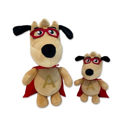 Custom Plush Super Hero Dog with glasses and cape