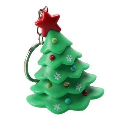 Christmas Tree LED Sound Keychain