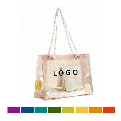 Clear Beach Tote with Cotton Rope