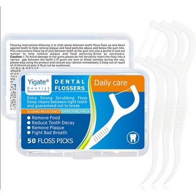 50 Piece Dental Floss Picks