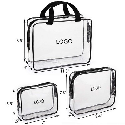 3 Pcs Set PVC Cosmetics Bags