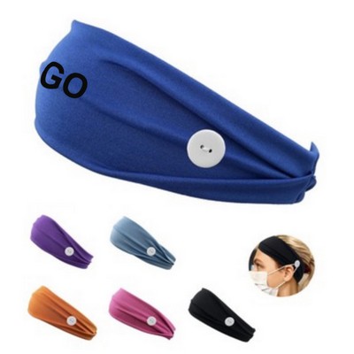 Polyester Sport Headband with button