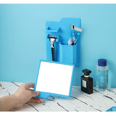 Silicone Bathroom Storage Toothbrush Holder With Matched Mirror