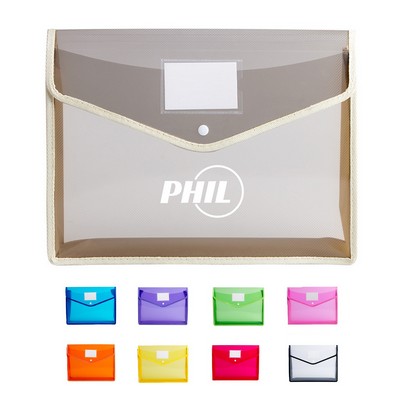 A4 Plastic File Folders with Label Pocket