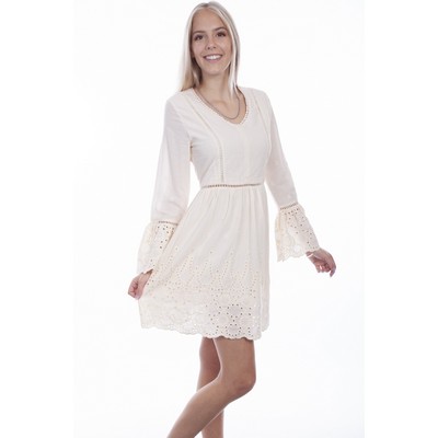 Dress w/Eyelet Ruffle Sleeve