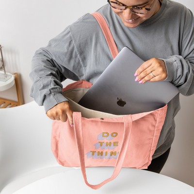 Colored Canvas Open Laptop Tote