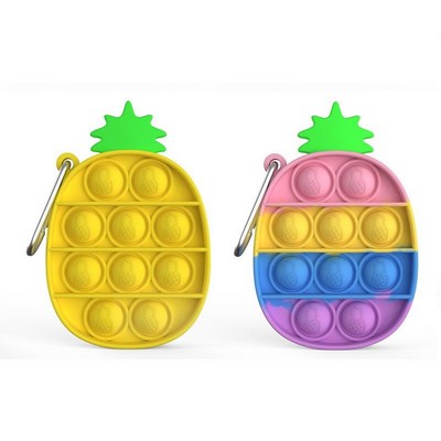 Pineapple Push Pop Bubble Silicone Keychain