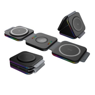 3 in 1 Foldable Magnetic 15W Wireless Charger