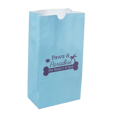 5" x 9.75" x 3.125" One-color Colored Paper Bag Blue