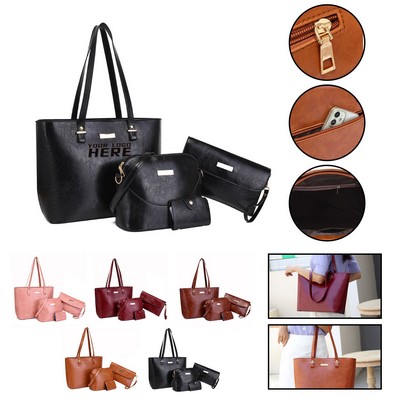 Women Handbag Wallet Tote Shoulder Bag 4 Piece Set