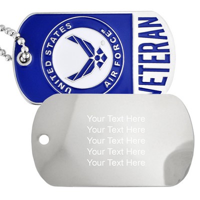 Officially Licensed Engravable U.S.A.F. Veteran Dog Tag