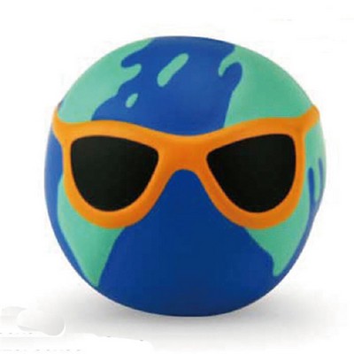 Earth Shaped Stress Ball With Sunglasses