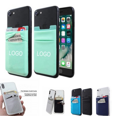 Double Slots Secure Lycra Cell Phone Wallet Card Holder