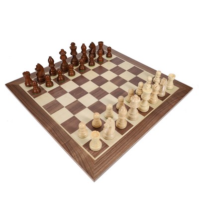 French Staunton Chess Set – Weighted Pieces & Walnut Wood Board 14.75 in.