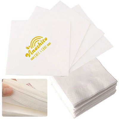 White 3 Ply Beverage Napkins