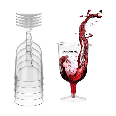 6oz Disposable Clear Plastic Red Wine Glasses