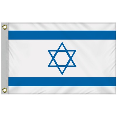 Israel 2' x 3' Standard Knit Polyester Flag w/ Heading & Grommets