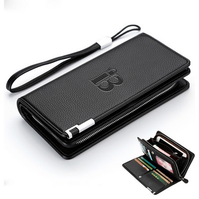 Pu Leather Long Wallet For Men