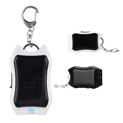 Portable 1200mAh Solar Power Bank with Keychain Charger