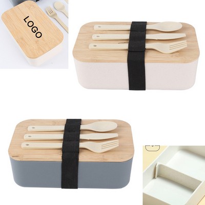 ECO Wheat Straw Food Storage Box with Bamboo Lid