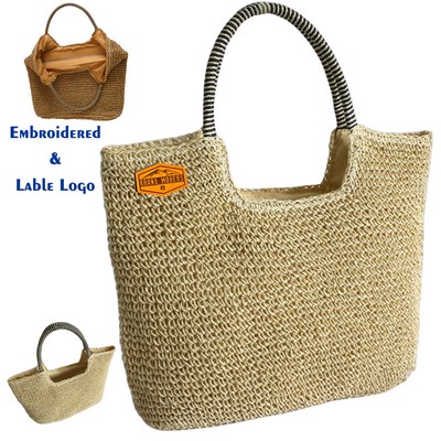 Weave Straw Bag Handmade Pouch Beach Purse Women Gift