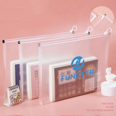 Frosted Matt Zip Plastic Envelopes A5 Zipper Document Folder Letter File Folders Expanding Envelope