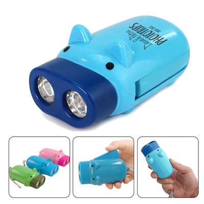 Electric Hand-Press Piggy Flashlight