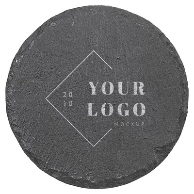 Slate Drink Coaster - 4-inch Round with Foam Pads