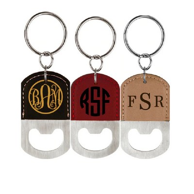 PU Bottle Opener & Key Tag 